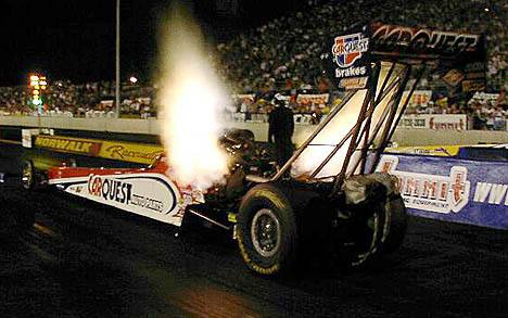 Paul Romine grabbed the number two spot in Top Fuel qualifying. Photo by Vic Cooke
